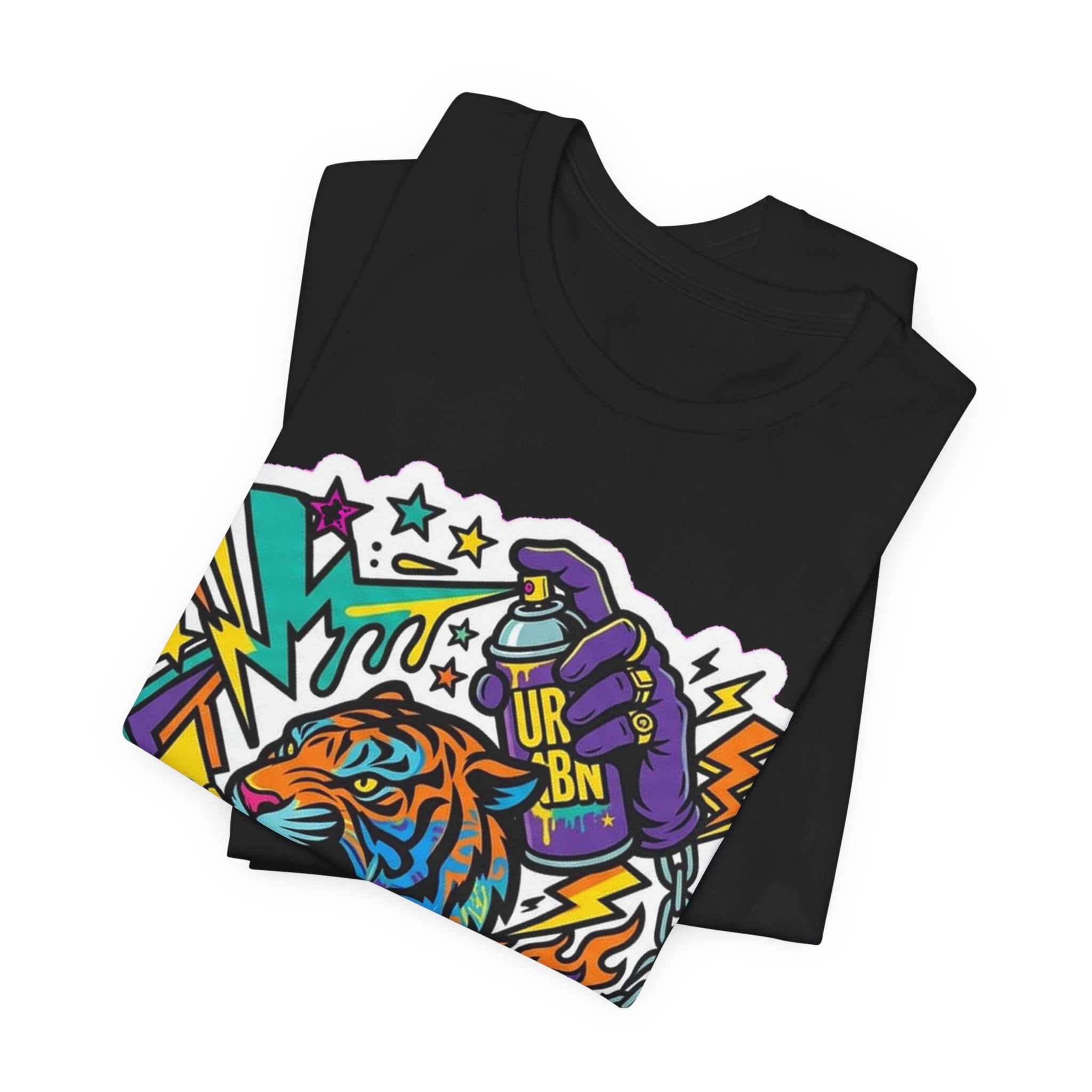 Street Crew Tiger Graphic Tee — Retro Boombox Hip-Hop Skate Shirt