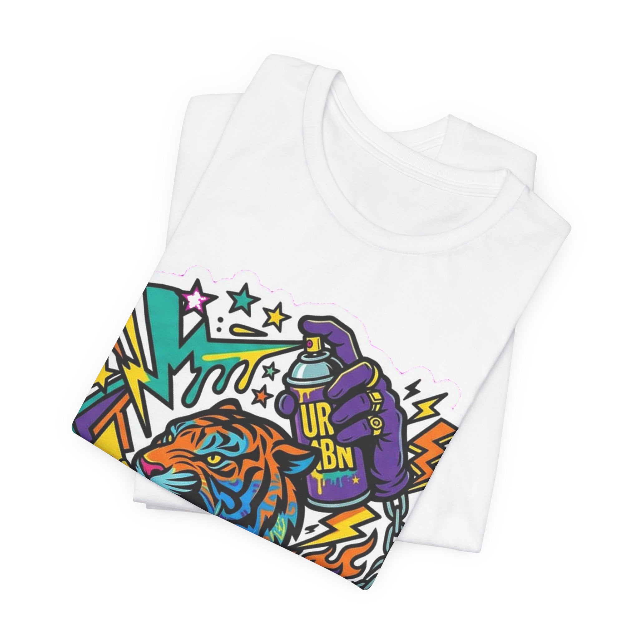 Street Crew Tiger Graphic Tee — Retro Boombox Hip-Hop Skate Shirt